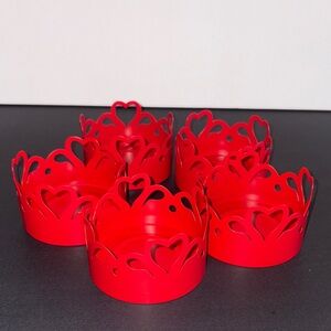 IKEA VINTERFINT Tealight Candle Holders Red Heart Cutouts